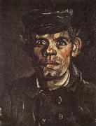 Vincent Van Gogh Head of a Young Peasant in a Peaken Cap (nn04) oil painting